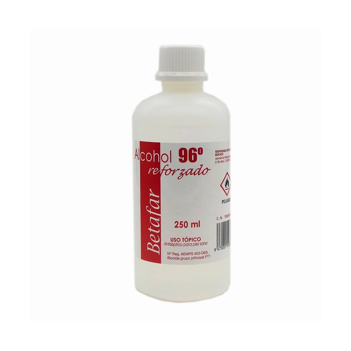 alcohol 96o reforzado betafar 250ml